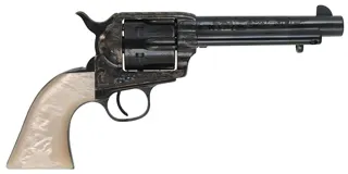 Uberti 1873 Cattleman "Dalton",
caliber .45 Colt, 5-1/2" barrel,
color case hardened frame, engraved, pearl grips,
as-new, by Aldo Uberti ~ Italy